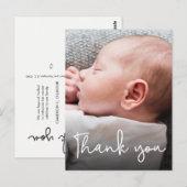 Verticaal Baby shower Dank je geboorteaankondiging Briefkaart (Voorkant / Achterkant)