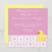 Verticaal baby shower Duck Kaart (Voorkant / Achterkant)
