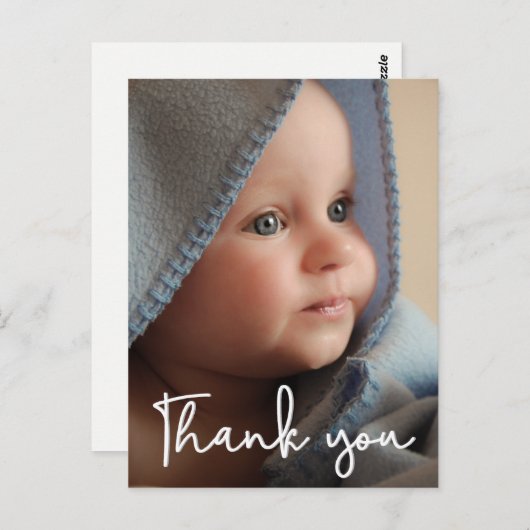 Verticaal Baby shower geboorte Aankondiging Dank u Briefkaart (Voorkant / Achterkant)