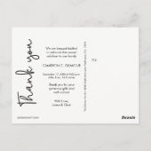 Verticaal Baby shower geboorte Aankondiging Dank u Briefkaart (Achterkant)