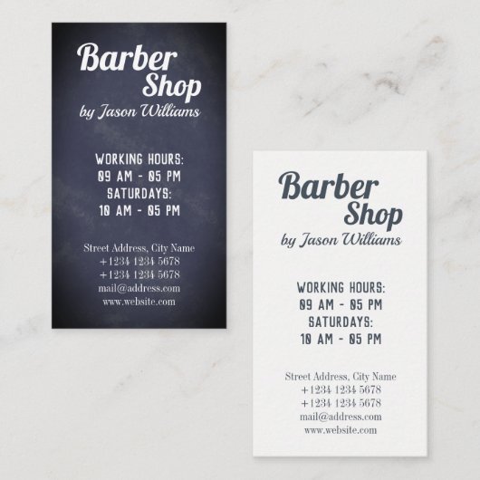 Verticaal barber- en haarzout visitekaartje (Voorkant / Achterkant)