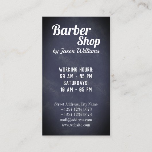 Verticaal barber- en haarzout visitekaartje (Voorkant)