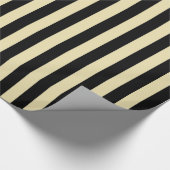 Verticaal beige en zwarte strepen cadeaupapier (Hoek)