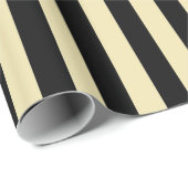 Verticaal beige en zwarte strepen cadeaupapier (Rol Hoek)