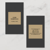 Verticaal beige grijs hedendaags Visitekaartje (Voorkant / Achterkant)