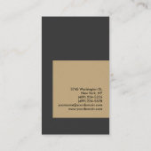 Verticaal beige grijs uniek Visitekaartje (Achterkant)