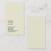 Verticaal beige minimalistische Trend Manager-cons Visitekaartje (Voorkant / Achterkant)