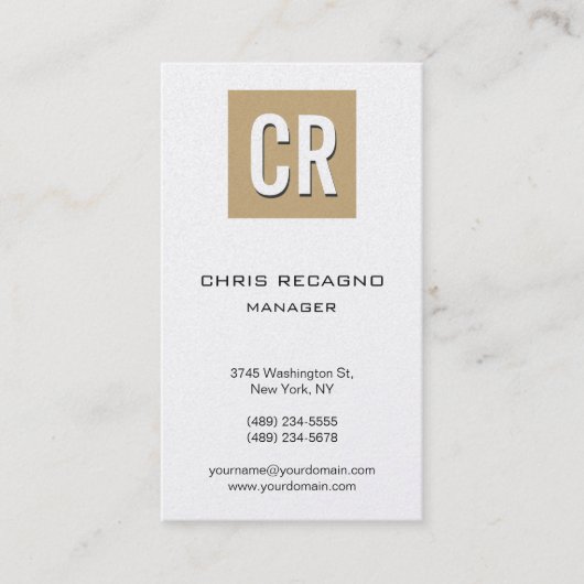 Verticaal beige Pearl Achtergrond Visitekaartje (Voorkant)