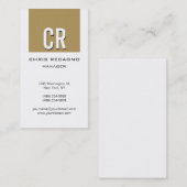 Verticaal beige White Background Visitekaartje (Voorkant / Achterkant)