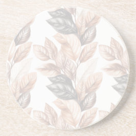 Verticaal bladontwerp in aardtonen zandsteen onderzetter