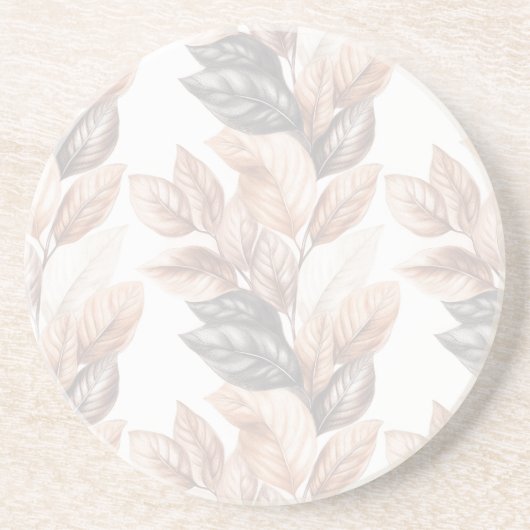 Verticaal bladontwerp in aardtonen zandsteen onderzetter (Voorkant)