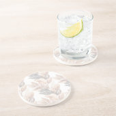 Verticaal bladontwerp in aardtonen zandsteen onderzetter (Zijkant)