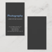 Verticaal blauw grijs fotografisch Visitekaartje (Voorkant / Achterkant)