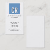 Verticaal blauw grijs wit achtergrond Visitekaartj Visitekaartje (Voorkant / Achterkant)