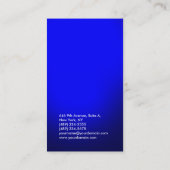 Verticaal blauw kleuren professioneel modern eenvo visitekaartje (Achterkant)