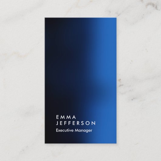 Verticaal blauw, scherp, professioneel vlak visitekaartje (Voorkant)