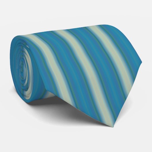 Verticaal blauw streped Trendy Modern One-of-Kind Stropdas (Opgerold)