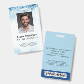 Verticaal blauw verloop foto-ID-badge Badge (Voor- en achterkant)