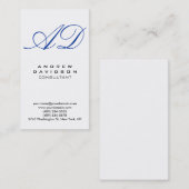 Verticaal blauw, wit Visitekaartje van het Manuscr (Voorkant / Achterkant)