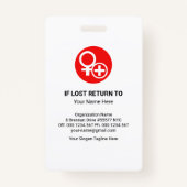 Verticaal Blauwe Lagen Fotosjabloon Nurse Badge (Achterkant)