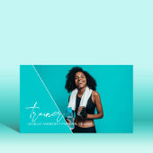 Verticaal Blauwgroen | Personal Trainer QR Code Fo Visitekaartje