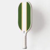 Verticaal bos groen witte, racestrepen pickleball paddle (Links)