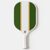 Verticaal bos groen witte, racestrepen pickleball paddle (Voorkant)