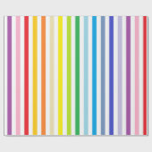 Verticaal brederspectrum regenboog en witte streep cadeaupapier (Vlak)