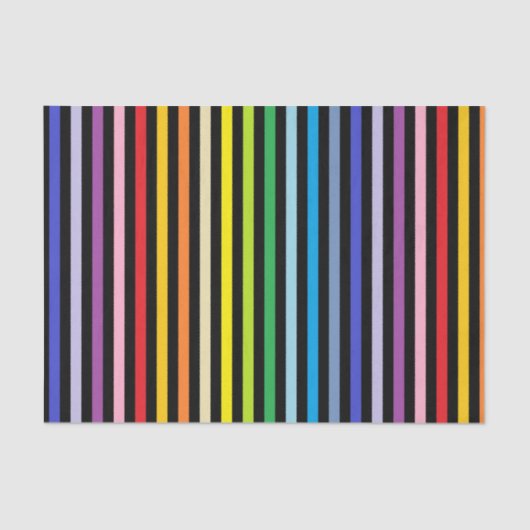 Verticaal brederspectrum regenboog en zwarte stree tissuepapier (Voorkant)