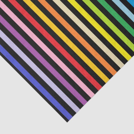 Verticaal brederspectrum regenboog en zwarte stree tissuepapier (Detail)