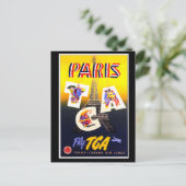 Verticaal Briefkaart bestemming Parijs (Staand voorkant)