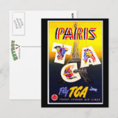Verticaal Briefkaart bestemming Parijs (Voorkant / Achterkant)