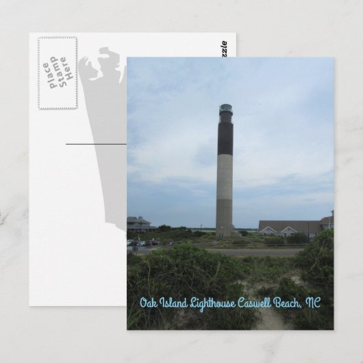 Verticaal Briefkaart eiken-eilandvuurtoren (Voorkant / Achterkant)