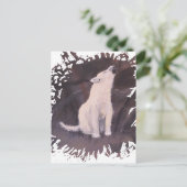 Verticaal Briefkaart "Howling White Wolf" (Staand voorkant)