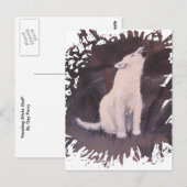 Verticaal Briefkaart "Howling White Wolf" (Voorkant / Achterkant)