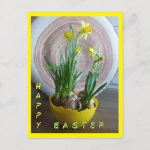 Verticaal Briefkaart voor een Happy Easter Cust.Te