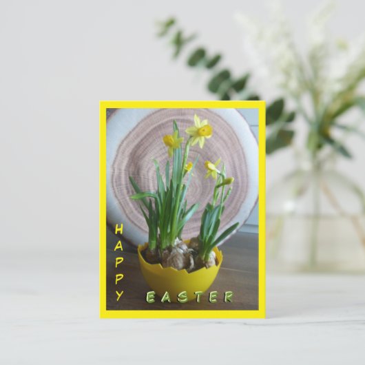 Verticaal Briefkaart voor een Happy Easter Cust.Te (Staand voorkant)