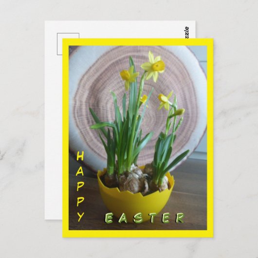 Verticaal Briefkaart voor een Happy Easter Cust.Te (Voorkant / Achterkant)