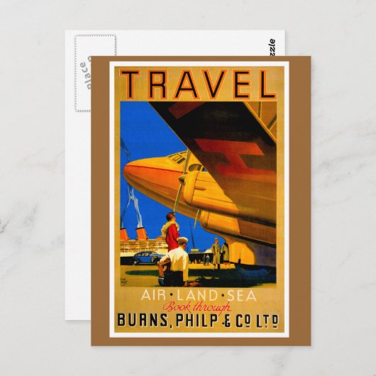 Verticaal Briefkaart voor lucht-, Zee- en landverv (Voorkant / Achterkant)