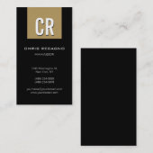 Verticaal browny beige Stripe White Visitekaartje (Voorkant / Achterkant)