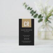 Verticaal browny beige Stripe White Visitekaartje (Staand voorkant)