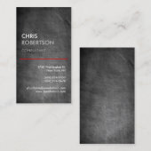 Verticaal Chalkboard grijs Visitekaartje met rode  (Voorkant / Achterkant)