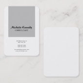 Verticaal chroommatig, eenvoudig grijs witscript visitekaartje (Voorkant / Achterkant)