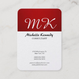 Verticaal Chubby Red Stripe White Brush Script Visitekaartje