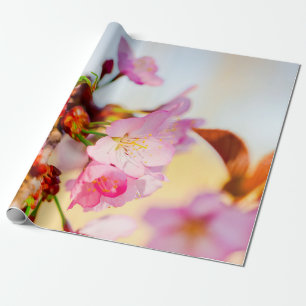 Verticaal cluster van Sakura-bloemen Cadeaupapier