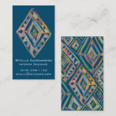 Verticaal creatief geometrisch vormgegeven regenbo visitekaartje (Voorkant / Achterkant)