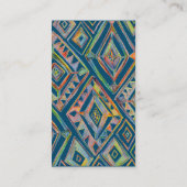 Verticaal creatief geometrisch vormgegeven regenbo visitekaartje (Achterkant)