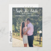 Verticaal De datum opslaan Briefkaart Sjabloon (Voorkant / Achterkant)