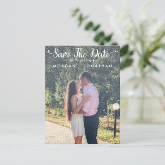 Verticaal De datum opslaan Briefkaart Sjabloon (Staand voorkant)