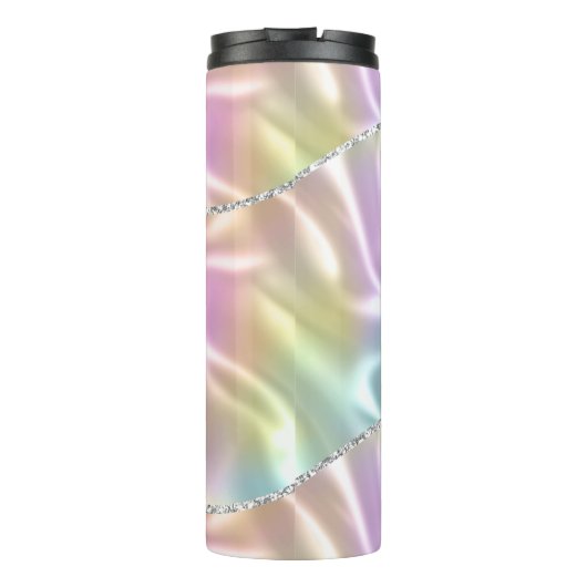 Verticaal Donker Paarse scriptnaam, iriserend Thermosbeker (Achterkant)